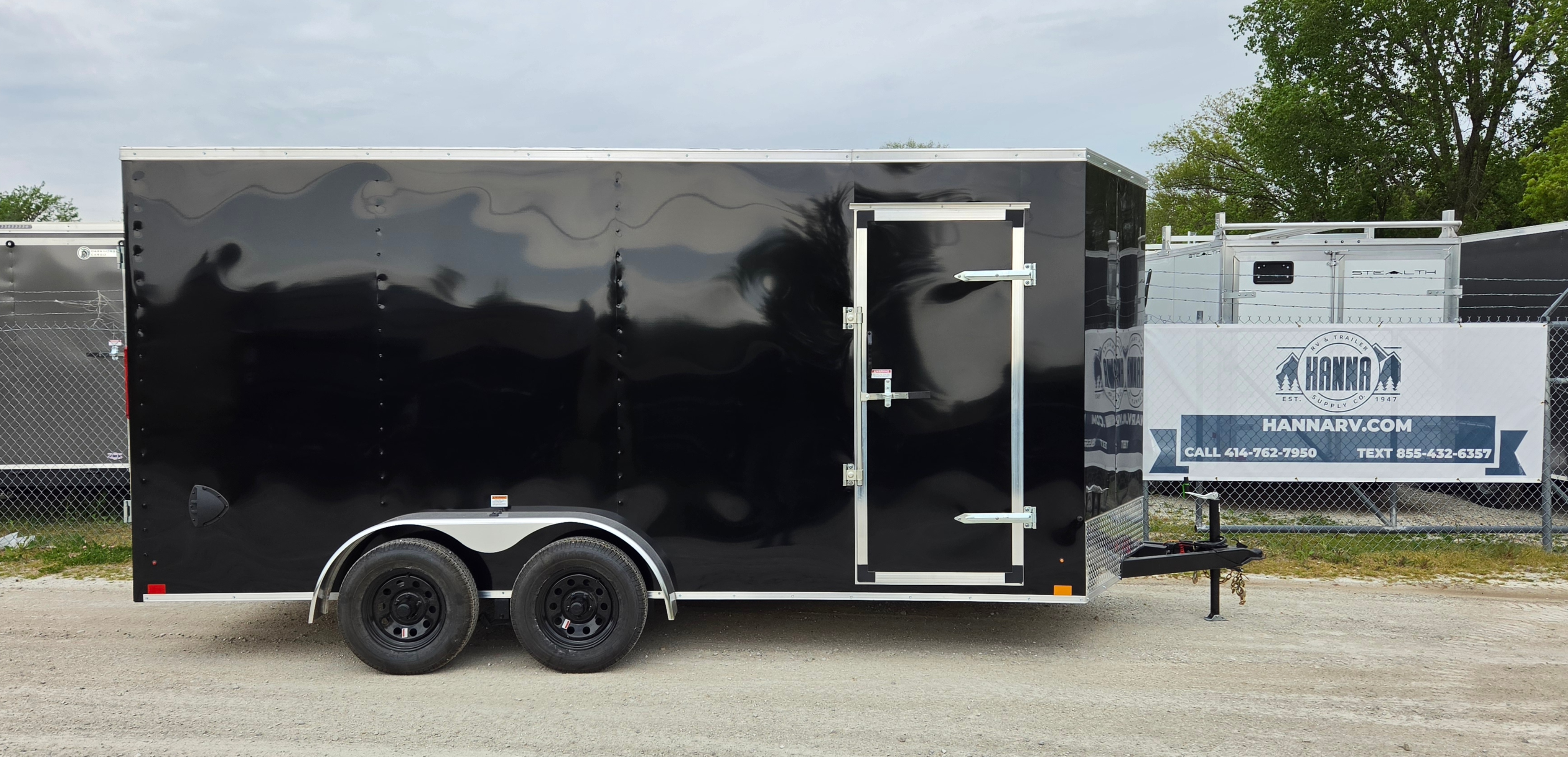Cross Trailers 7X16 Arrow Wedge Tandem Axle Steel Cargo Trailer with Spring Assist Ramp Door- 6" Extra Height- Charcoal